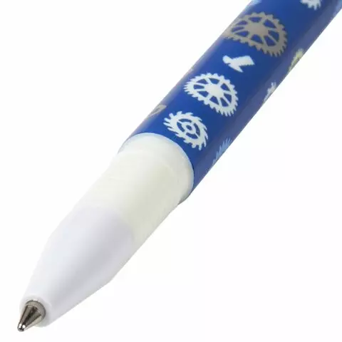 Ручка фигурная шариковая Юнландия "Робот" корпус ассорти синяя пишущий узел 07 мм.