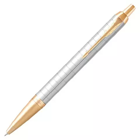 Ручка шариковая Parker "IM Premium Pearl GT" жемчужный лак позолота синяя