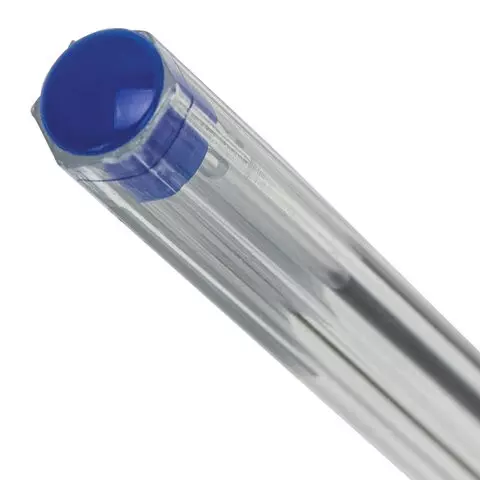 Ручка шариковая Staff "Basic Budget BP-04" синяя линия письма 05 мм. с шт.рихкодом