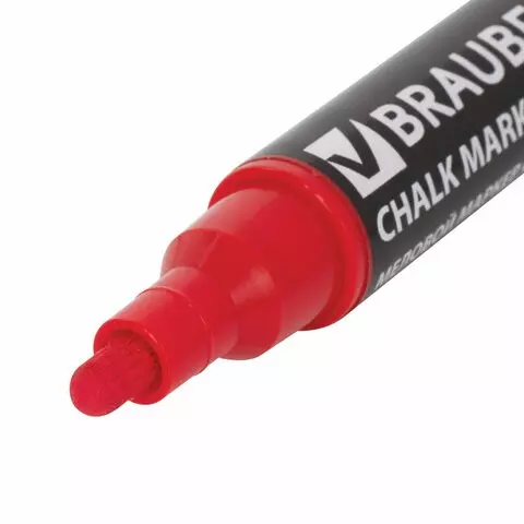 Маркер меловой "POP-ART" красный 5 мм. стираемый для гладких поверхностей Brauberg