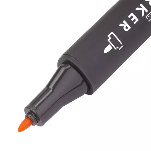 Маркер для скетчинга двусторонний 1 мм. - 6 мм. Brauberg Art Classic оранжевый флуоресцентный (F04)