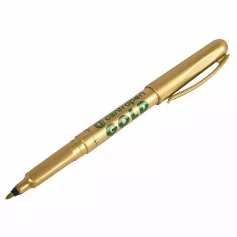 Маркер для декорирования золотой Centropen круглый наконечник 1 мм.