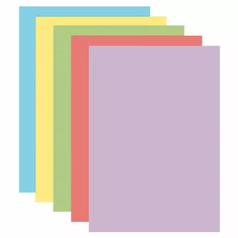 Бумага цветная DOUBLE A А4 80г./м2 500 л. (5 цветов x 100 листов) микс пастель