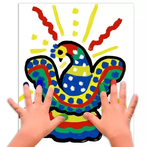 Краски пальчиковые для малышей от 1 года КЛАССИКА 6 цветов по 40 мл. Brauberg Kids