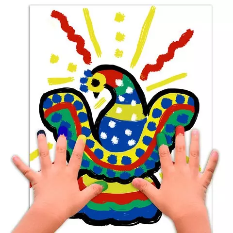Краски пальчиковые для малышей от 1 года КЛАССИКА 12 цветов по 40 мл. Brauberg Kids