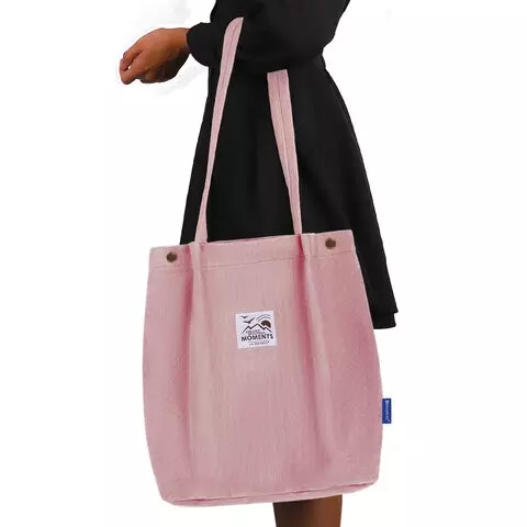 Сумка-шоппер Brauberg MOMENTS вельвет 35х30 см. розовый