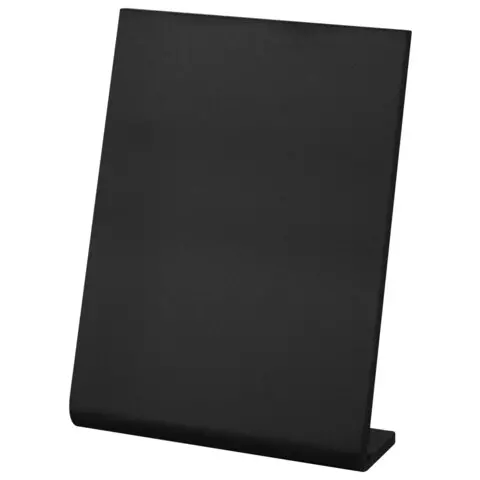 Табличка меловая настольная А4 (21x297 см.) L-образная вертикальная ПВХ черная