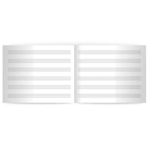 Тетрадь для нот А5 24 л. обложка мелованный картон горизонтальная на скобе Brauberg "Музыка"