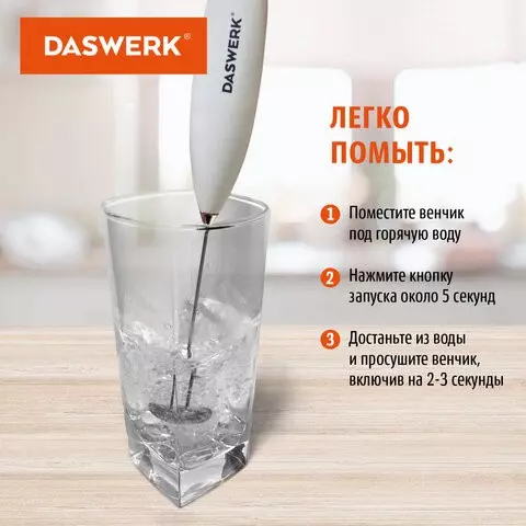 Капучинатор/вспениватель молока электрический на подставке soft touch белый Daswerk