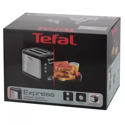 Тостер TEFAL TT365031 850 Вт 2 тоста 7 режимов механическое управление металл/пластик серебристый/черный