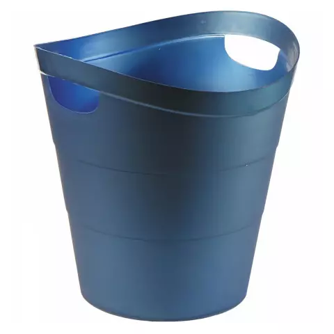 Корзина для бумаг цельнолитая синяя 13 литров