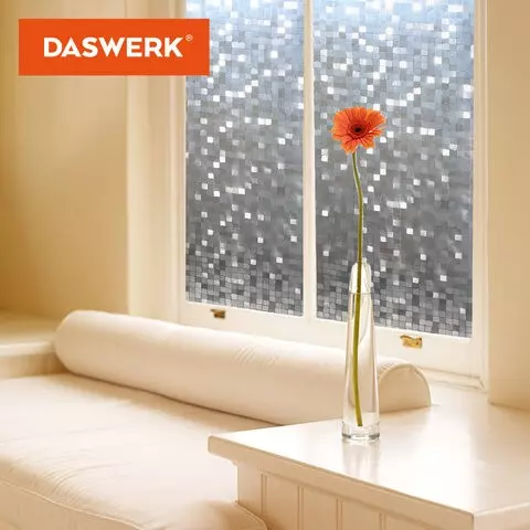 Пленка на окно самоклеящаяся статическая без клея солнцезащитная 75х150 см. "Кубики" Daswerk