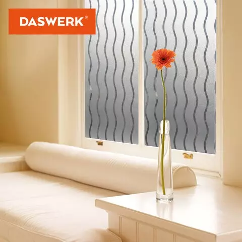 Пленка на окно самоклеящаяся статическая без клея солнцезащитная 75х150 см. "Волны" Daswerk