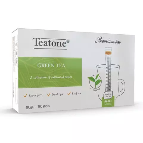 Чай TEATONE зеленый 100 стиков
