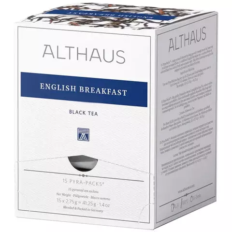 Чай ALTHAUS "English Breakfast" черный 15 пирамидок по 275 г. ГЕРМАНИЯ