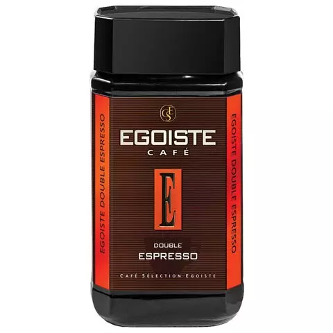 Кофе растворимый EGOISTE "Double Espresso" ШВЕЙЦАРИЯ сублимированный 100 г. стеклянная банка