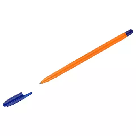 Ручка шариковая СТАММ "Вега" синяя 10 мм. оранжевый корпус