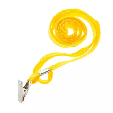 Шнурок для бейджей OfficeSpace 45 см. металлический клип желтый
