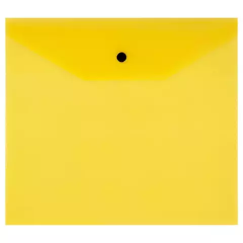 Папка-конверт на кнопке СТАММ А5+ 120 мкм. пластик прозрачная желтая
