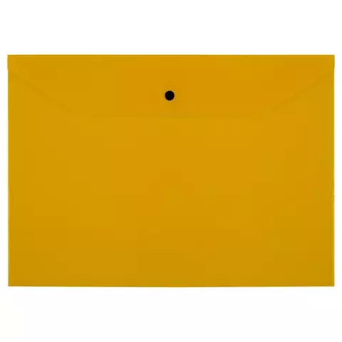 Папка-конверт на кнопке СТАММ А4 120 мкм. пластик прозрачная желтая