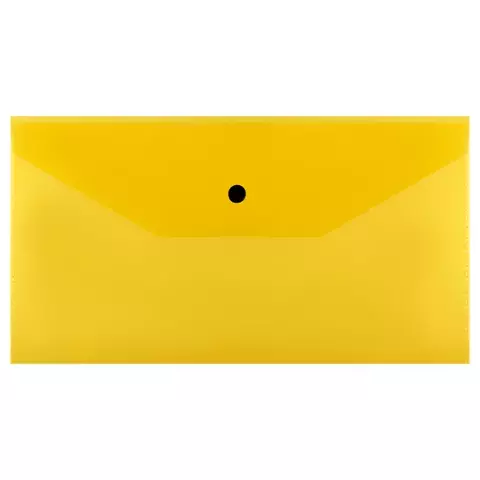Папка-конверт на кнопке СТАММ С6+ 150 мкм. пластик прозрачная желтая