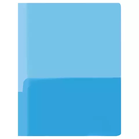 Папка-уголок OfficeSpace А4 180 мкм. 2 внутренних кармана прозрачная синяя