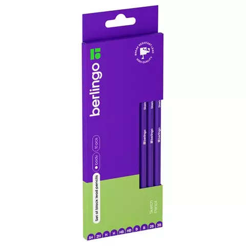 Набор карандашей ч/г Berlingo "Sketch Pencil" 10 шт. 3H-3B заточен. картон. упаковка европодвес