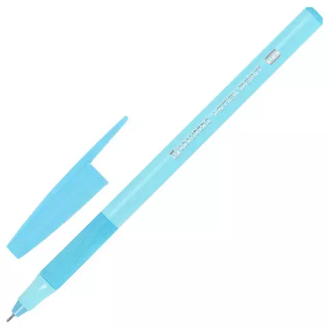 Ручка шариковая с грипом Brauberg "i-STICK POINT PASTEL" синяя корпус ассорти игольчатый узел 07 мм. линия письма 035 мм.