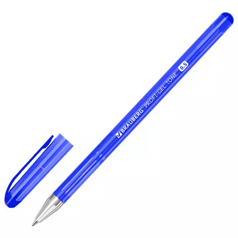 Ручка гелевая Brauberg "Profi-Gel TONE" синяя линия письма 04 мм. стандартный наконечник 05 мм. тонированный корпус