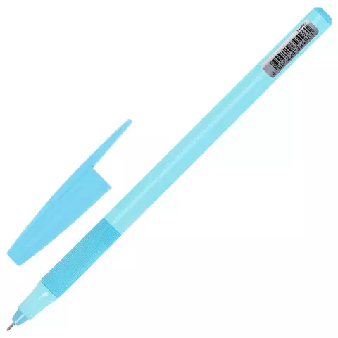 Ручка шариковая с грипом Brauberg "i-STICK POINT PASTEL" синяя корпус ассорти игольчатый узел 07 мм. линия письма 035 мм.