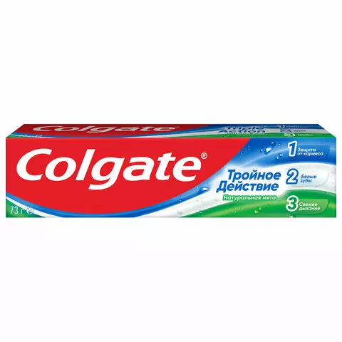Зубная паста 50 мл. COLGATE "Натуральная мята" тройное действие с фторидом