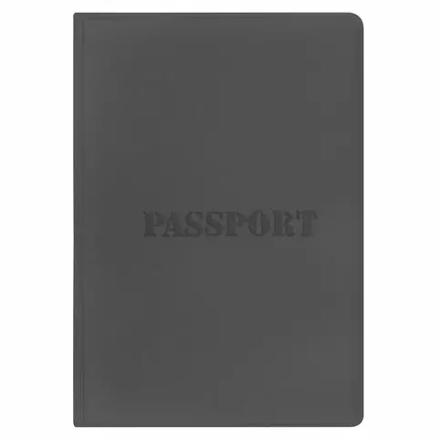 Обложка для паспорта мягкий полиуретан "PASSPORT" черная Staff
