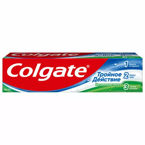 Зубная паста 100 мл. COLGATE "Натуральная мята" тройное действие с фторидом