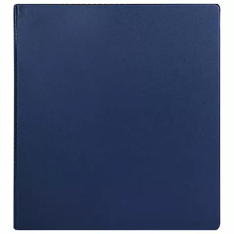 Папка на 4 кольцах ПРОЧНАЯ картон/ПВХ Brauberg "Office" синяя 40 мм. до 250 листов
