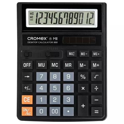 Калькулятор настольный СROMEX 888 (185x145 мм.) 12 разрядов черный