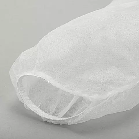 Халат одноразовый белый на липучке комплект 10 шт. XL 110 см. резинка 20г./м2 СНАБЛАЙН