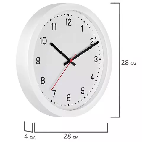 Часы настенные TROYKATIME (TROYKA) 75751701 круг белые белая рамка 28х28х4 см.