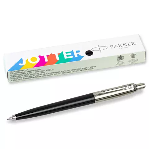 Ручка шариковая PARKER "Jotter Plastic CT" корпус черный ежедневник А5 черный золотой срез пакет