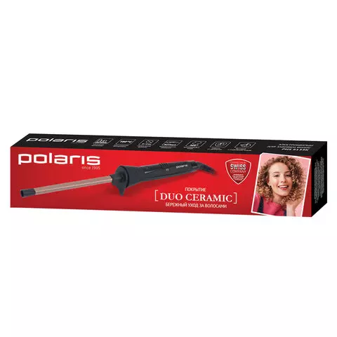 Стайлер для волос POLARIS PHS 8135K рабочее полотно 8x6x135 мм. макс. темпер. 180°C черный