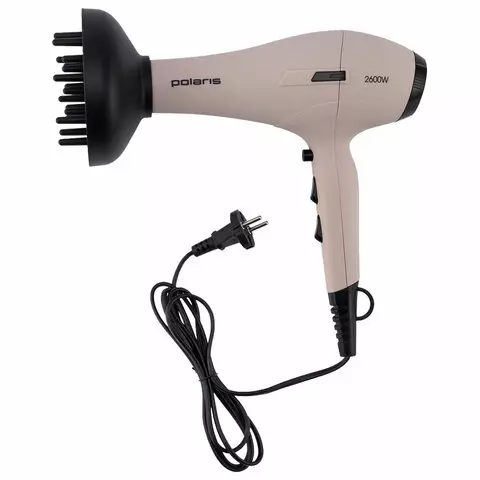 Фен POLARIS PHD 2600AСi Salon Hair 2600 Вт 2 скорости 3 температурных режима ионизация розовый пепел