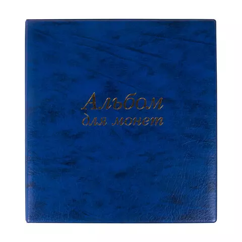 Альбом нумизматика для 380 монет (диаметр до 38 мм.) и купюр 253х238 мм. синий Остров cокровищ