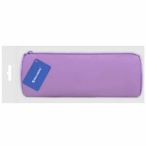Пенал-тубус BRAUBERG, с эффектом Soft Touch, мягкий, пастельно-фиолетовый, 22х8 см, 272301