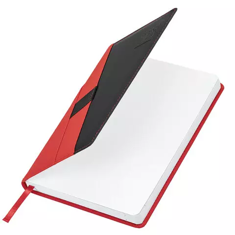 Ежедневник датированный 2025 А5 138х213 мм BRAUBERG "Swirl", под кожу, держатель для ручки, красный, 115913