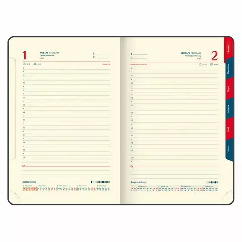 Ежедневник датированный 2025 А5 148х218 мм GALANT "Combi Contract", под кожу, темно-синий, 115711