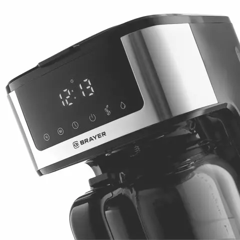 Кофеварка капельная BRAYER BR1124, 900 Вт, объем 1,8 л, LED-дисплей, поддержание температуры, черная