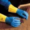 Перчатки латексно-неопреновые MAPA Duo Mix/ хлопчатобумажное напыление размер 8 (M) синие/желтые