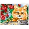 Раскраска по номерам А4 "Рыжий кот" с акриловыми красками на картоне кисть Юнландия