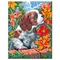 Раскраска по номерам А4 "Щенок в цветах" с акриловыми красками на картоне кисть Юнландия