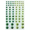 Стразы самоклеящиеся "Круглые" 6-15 мм. 80 шт. зеленые/салатовые на подложке Остров cокровищ