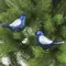 Украшение ёлочное "Птички" 2 шт. 11 см. пластик цвет: синий/серебристый Золотая Сказка